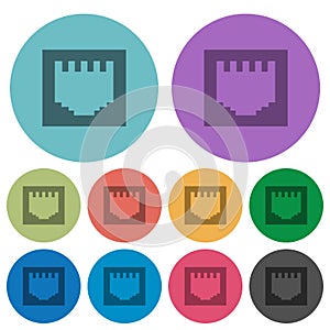 Color ethernet connector flat icons