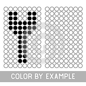 Color by example. Learning alphabet, letters. worksheet for preschool children, kids. ABC Coloring Book for children. Puzzle for