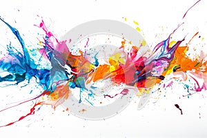color explosion, colorful Splashes isolated on white background, Rainbow holi powder explosion photo