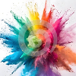 Color explosion isolated on white background