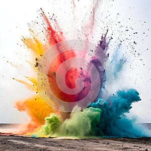 Color explosion isolated on white background