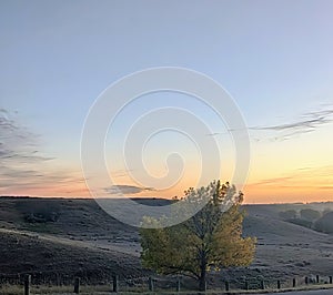 Color fall sunset scenery