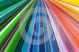 Color fan chart catalog spectrum of all kind of various colors to choose paint from book DIY renovation home improvement concept