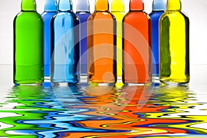 Color FIlled Bottles