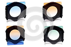 COLOR FILTERS FOR CAMERAS.     multi-colored glass photographic filters