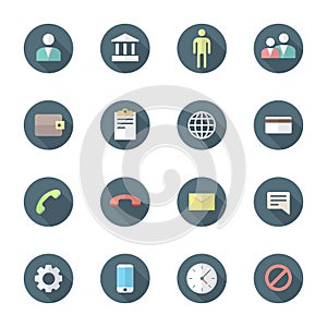 Color flat style various social network icons set