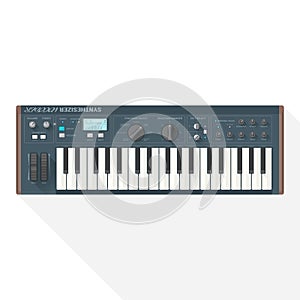 Color flat style vector piano roll synthesizer vocoder