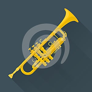 Color flat style vector trumpet