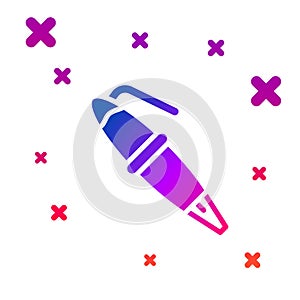 Color Fountain pen nib icon isolated on white background. Pen tool sign. Gradient random dynamic shapes. Vector