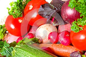 Color Fresh beautiful vegetables.