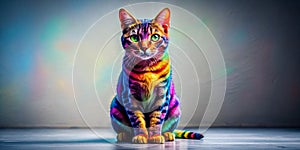 color full cat in the background AI-Created Content photo