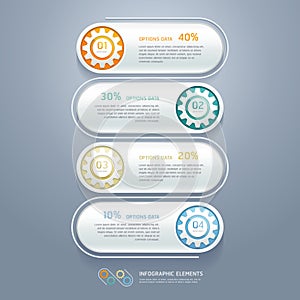 Color Gears Infographics Number Options Banner.