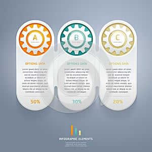 Color Gears Infographics Options Banner.