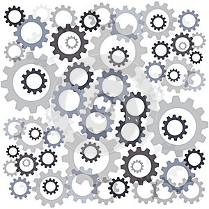Color gears isolated on white background. Vector illustration