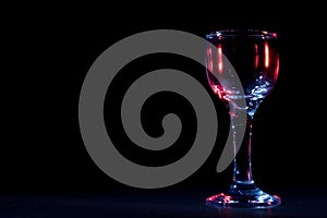 Color glares on wine glass