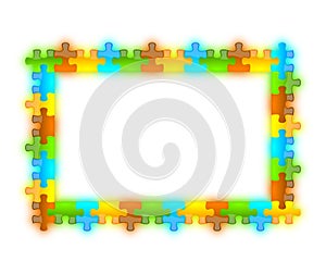 Color glossy brilliant jazzy puzzle frame 12 x 8