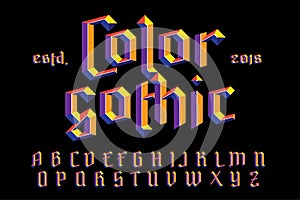 Color gothic alphabet photo