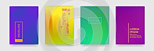 Color gradient abstract geometric pattern texture for book cover template vector set