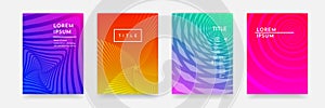 Color gradient abstract geometric pattern texture for book cover template vector set photo