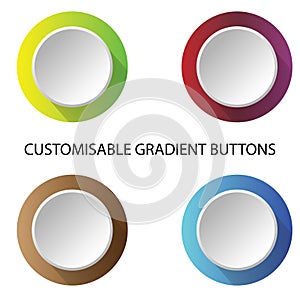 Color Gradient Buttons for Social media and Commercial uses