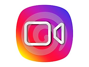 Color gradient icon template video camera