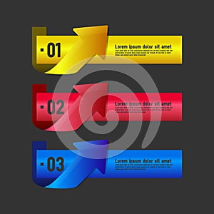 Color gradient labels banner infographic template vector