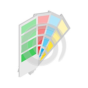 Color guide icon, isometric 3d style