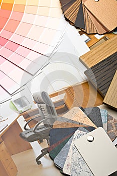 Color guide, samples of materials and catalogue