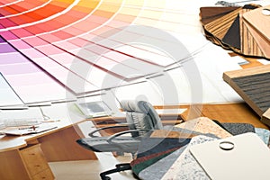 Color guide, samples of materials and catalogue