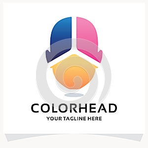 Color Head Logo Design Template Inspiration