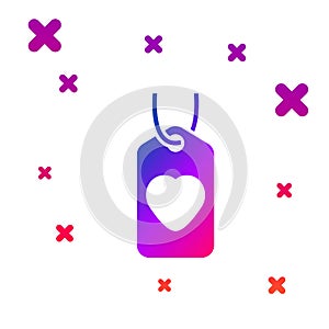 Color Heart tag icon isolated on white background. Love symbol. Valentine day symbol. Gradient random dynamic shapes