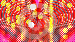 Color hearts pulsate on blinking background