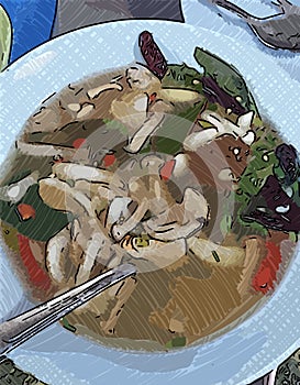 Color of helthy soup