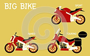 Color icon of big bike