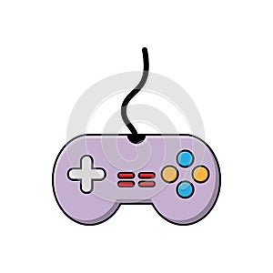 Color icon of the game controller. Flat cartoon style