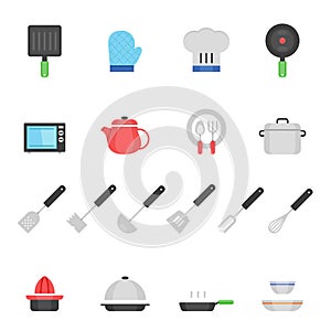 Color icon set - kitchenware