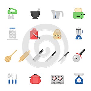 Color icon set - kitchenware