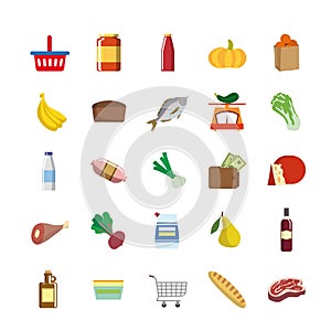 Color icons of foodstuffs photo