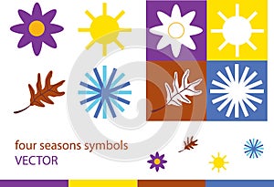 Set of four seasons symbols