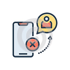 Color illustration icon for Abolish, end and conclusion