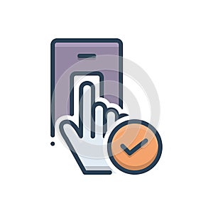 Color illustration icon for Accepted, granted and recognized