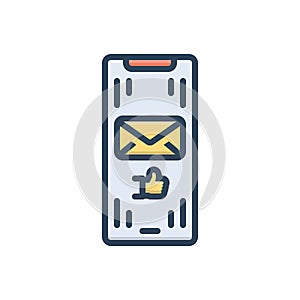 Color illustration icon for Accepts, admit and verifed