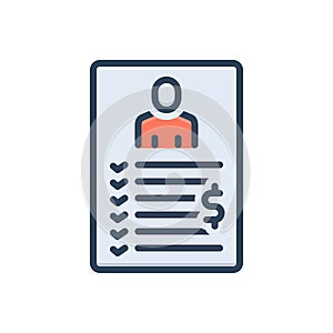 Color illustration icon for Accountability, responsibility and account