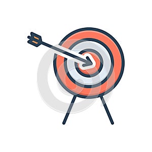 Color illustration icon for Accurate, achievement and aspirations