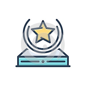 Color illustration icon for Achievement Award, achievement and winner