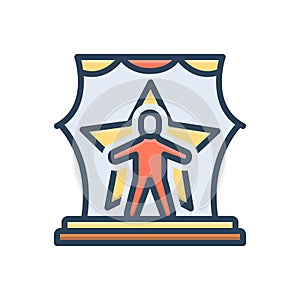 Color illustration icon for Acting, performer and player