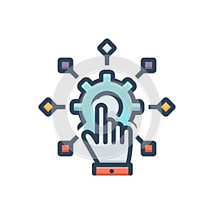 Color illustration icon for Adapt, conforming and change