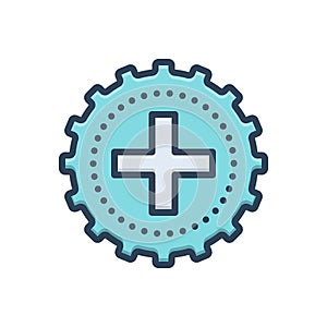 Color illustration icon for Additions, add and connection