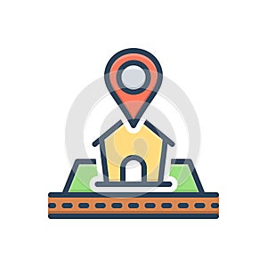 Color illustration icon for Address, home and dwelling