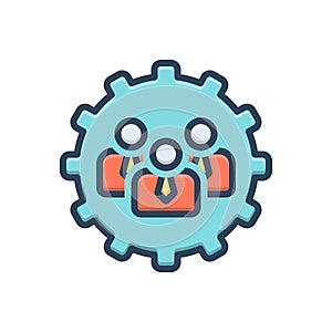 Color illustration icon for Administrators, group and proffectinal